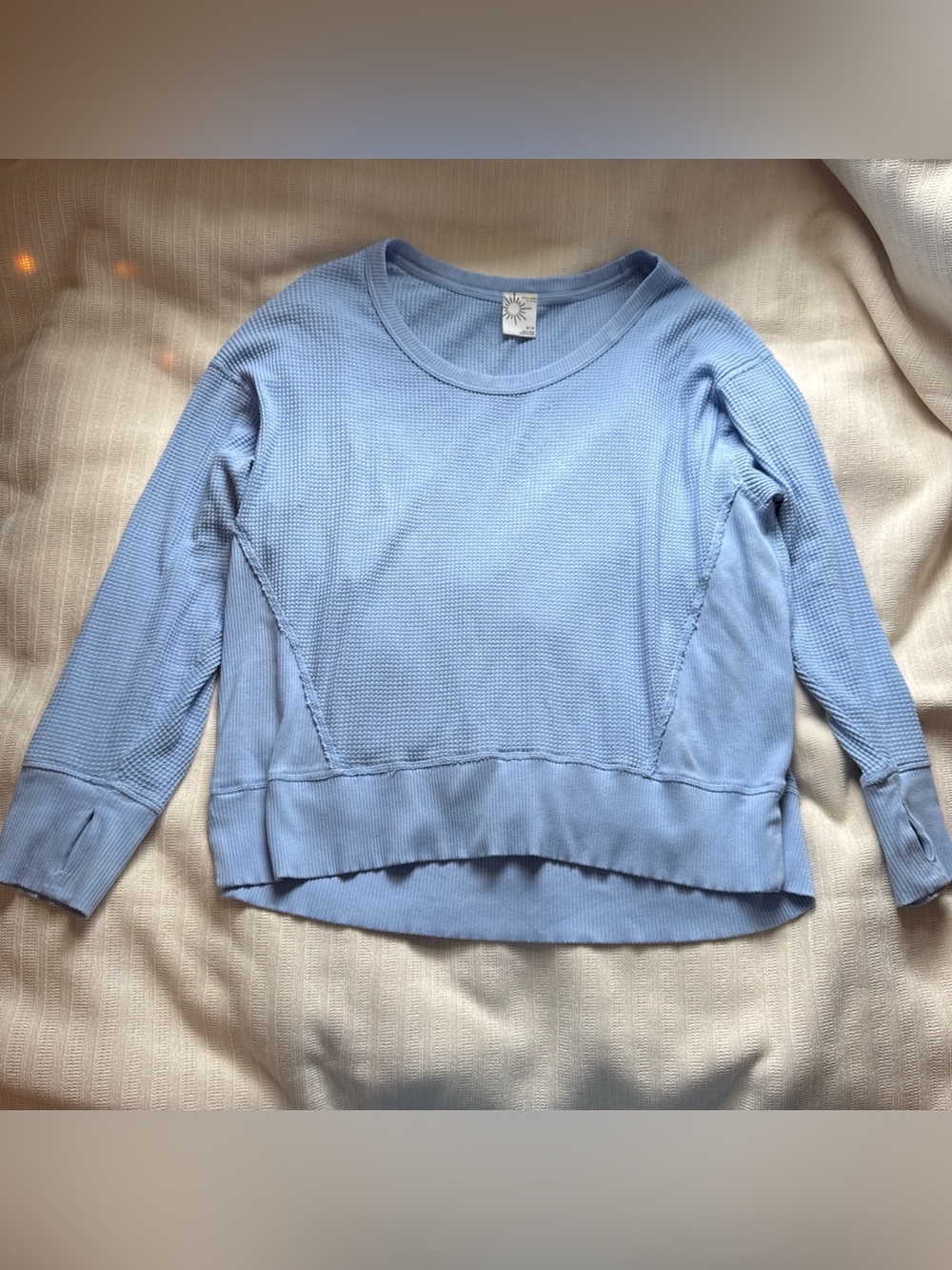 Light Blue Waffle Knit Sweater OFFLINE BY AERIE